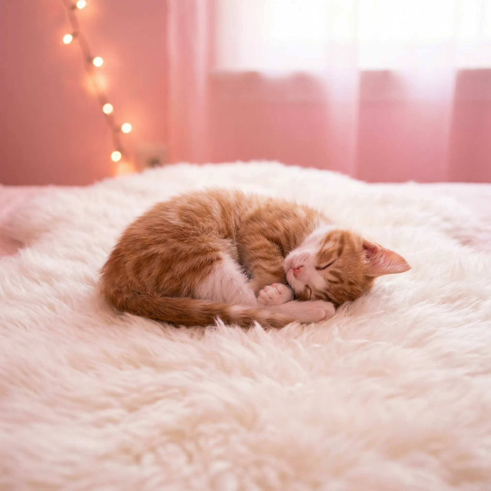 小猫蜷成一团入睡 - 电视剧不能失去你