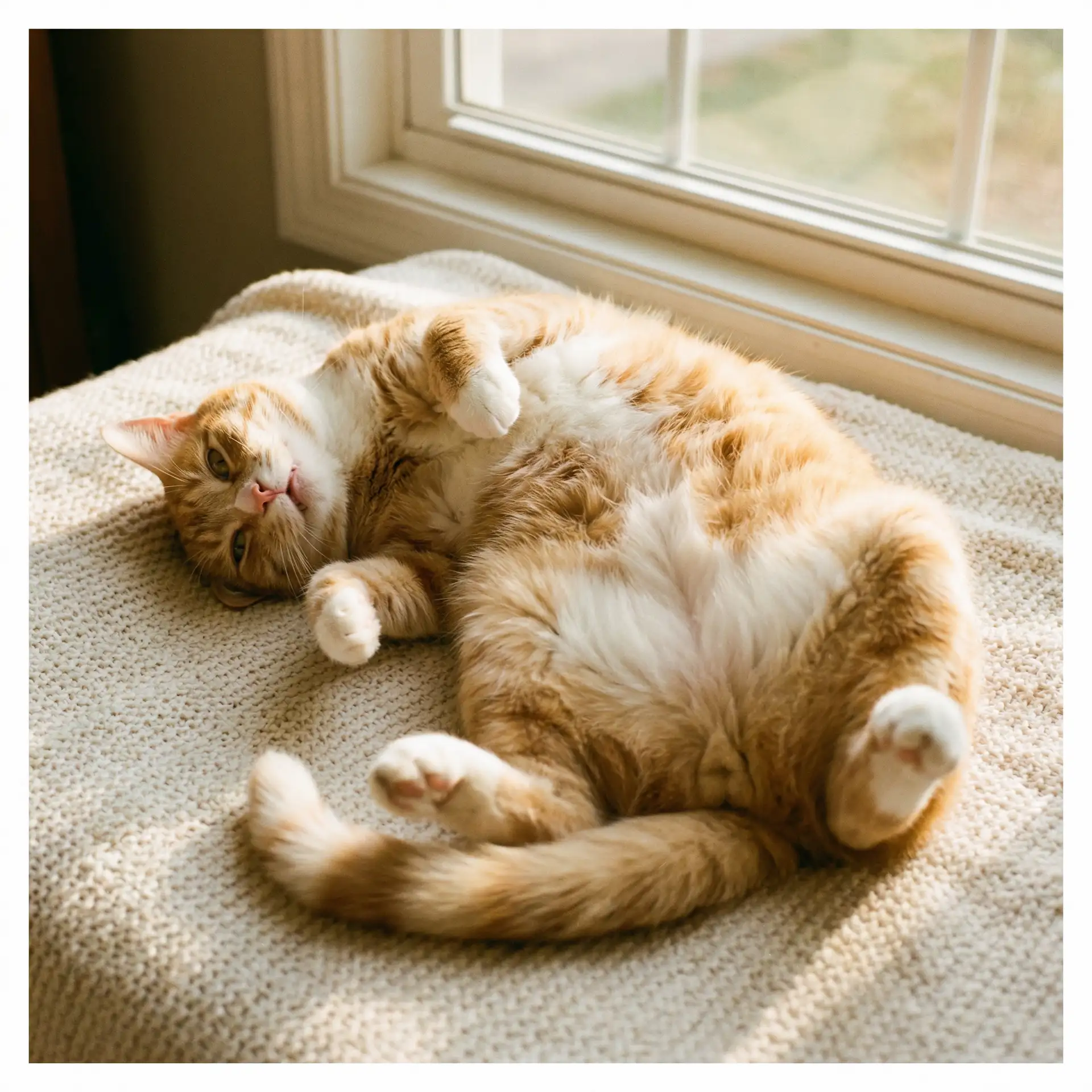 猫咪仰躺露出肚皮 - 电视剧不能失去你